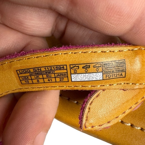 UGG Mytis Fuschia Suede Leather Sandals Women’s Size 10 boho spring summer - Picture 9 of 12